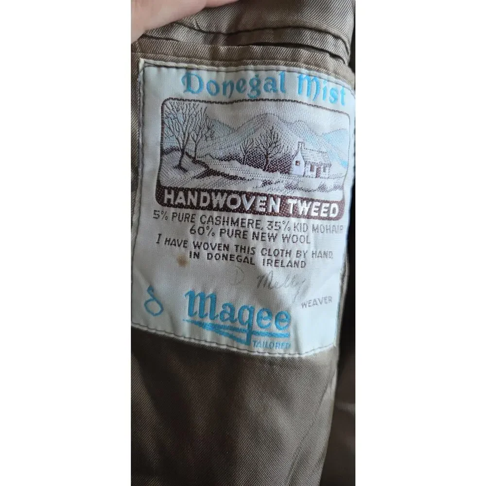 Magee  Handwoven Donegal Tweed Cashmere Mohair Wool Sport  Blazer Ireland  50R